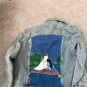 Denim Jacket with Aladdin and Jasmine Design